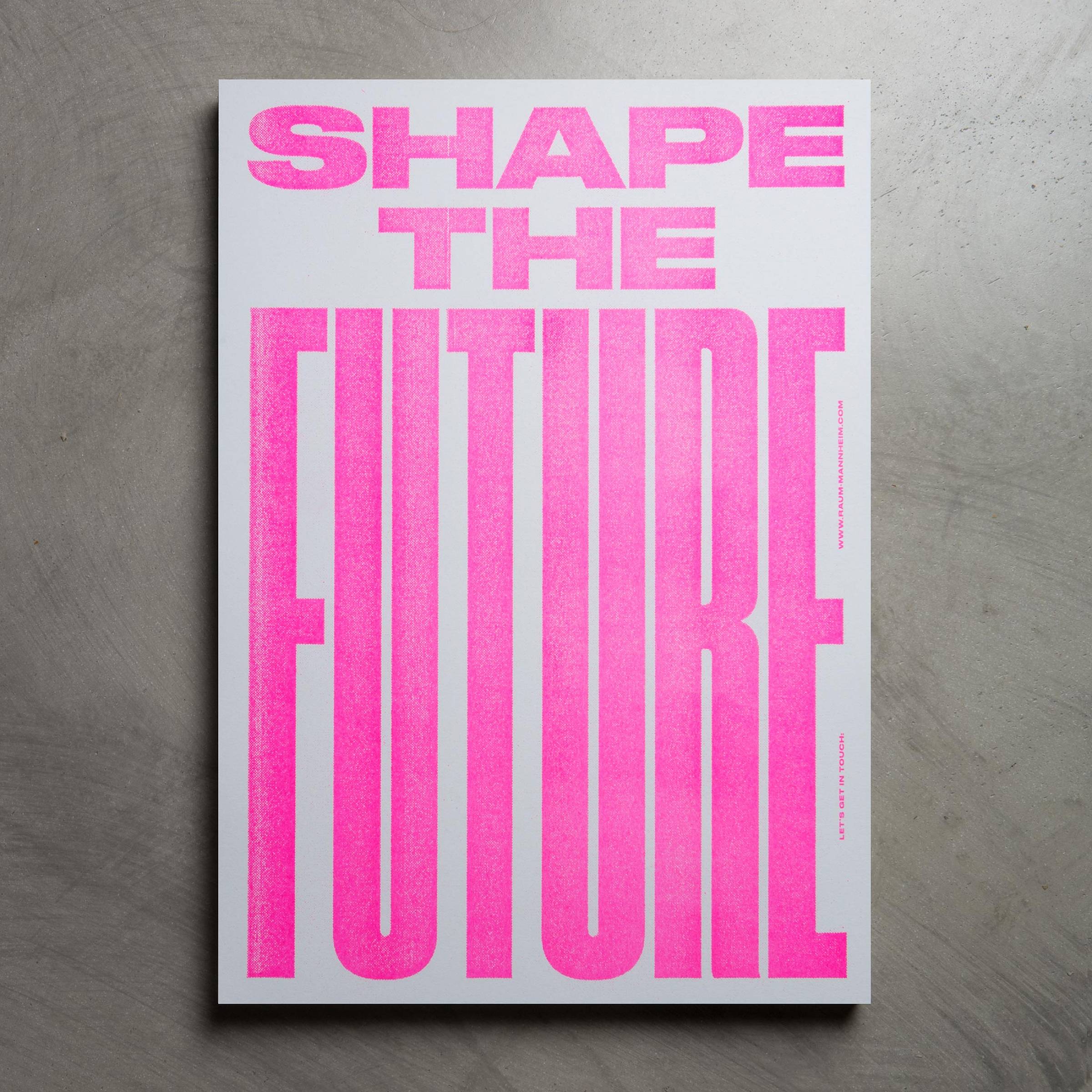 shape the future, riso prints, photo by <a href=